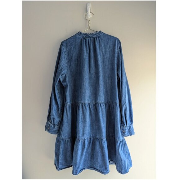 GAP Tiered Denim Mini Shirtdress - Picture 4 of 11